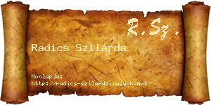 Radics Szilárda névjegykártya